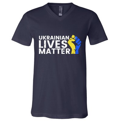Ukrainian Lives Matter Stand With Ukraine Pray Support V-Neck T-Shirt
