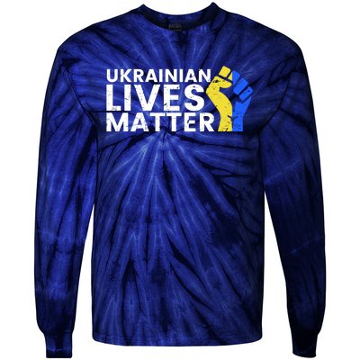 Ukrainian Lives Matter Stand With Ukraine Pray Support Tie-Dye Long Sleeve Shirt