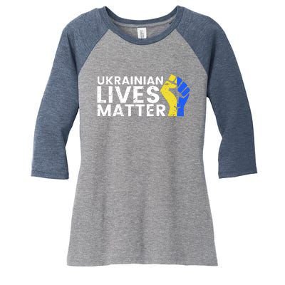 Ukrainian Lives Matter Stand With Ukraine Pray Support Women's Tri-Blend 3/4-Sleeve Raglan Shirt