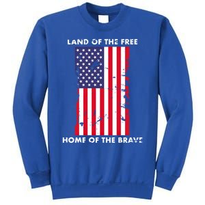 Usa Land Of The Free Home Of The Brave Flag America Funny Gift Sweatshirt