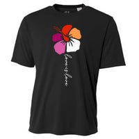 Unique Lesbian Pride Flag Colors Hibiscus LGBT Lesbian Cooling Performance Crew T-Shirt