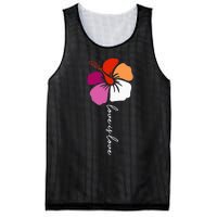 Unique Lesbian Pride Flag Colors Hibiscus LGBT Lesbian Mesh Reversible Basketball Jersey Tank