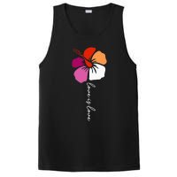 Unique Lesbian Pride Flag Colors Hibiscus LGBT Lesbian PosiCharge Competitor Tank