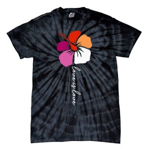 Unique Lesbian Pride Flag Colors Hibiscus LGBT Lesbian Tie-Dye T-Shirt