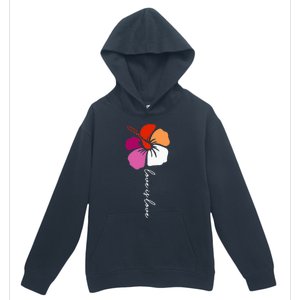 Unique Lesbian Pride Flag Colors Hibiscus LGBT Lesbian Urban Pullover Hoodie