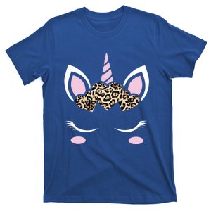 Unicorn Leopard Print Hearts Valentines Day Gift T-Shirt