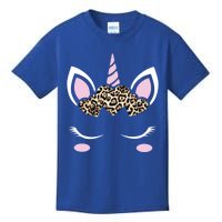 Unicorn Leopard Print Hearts Valentines Day Gift Kids T-Shirt