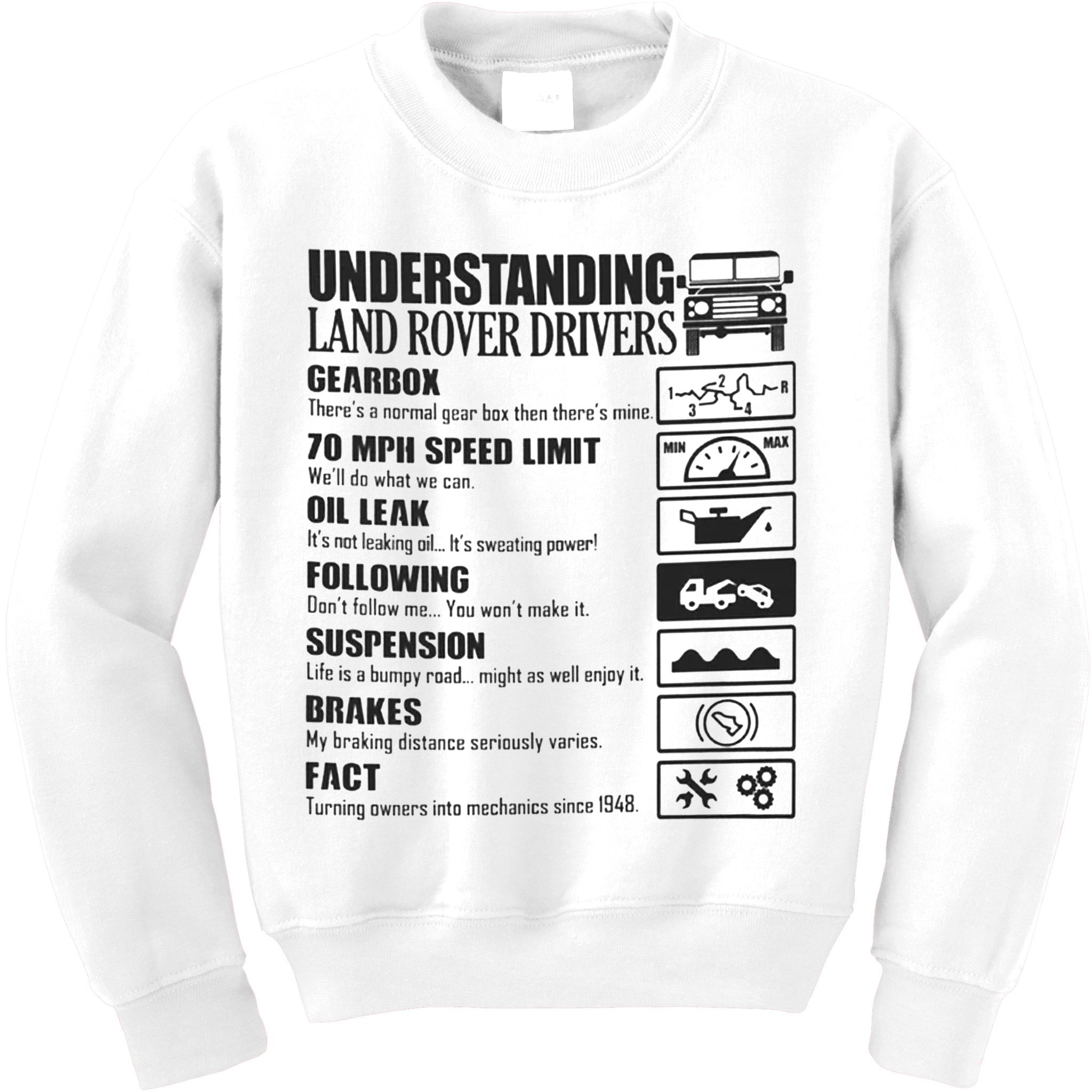 Understanding Land Rover Driver Kids Sweatshirt