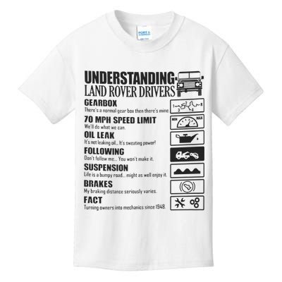 Understanding Land Rover Driver Kids T-Shirt