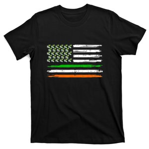 Unicorn Leprechaun St Patricks Day USA Flag Lepricorn T-Shirt