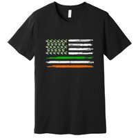 Unicorn Leprechaun St Patricks Day USA Flag Lepricorn Premium T-Shirt