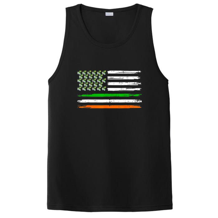 Unicorn Leprechaun St Patricks Day USA Flag Lepricorn PosiCharge Competitor Tank