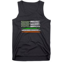 Unicorn Leprechaun St Patricks Day USA Flag Lepricorn Tank Top