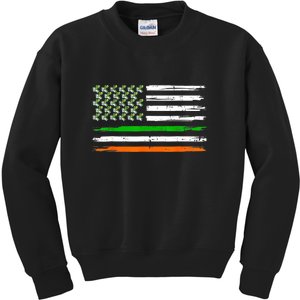 Unicorn Leprechaun St Patricks Day USA Flag Lepricorn Kids Sweatshirt