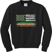 Unicorn Leprechaun St Patricks Day USA Flag Lepricorn Kids Sweatshirt