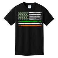 Unicorn Leprechaun St Patricks Day USA Flag Lepricorn Kids T-Shirt