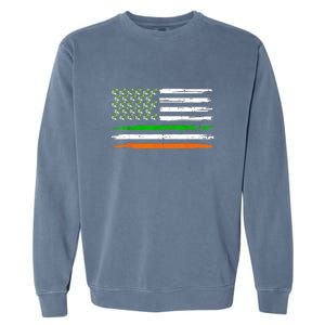 Unicorn Leprechaun St Patricks Day USA Flag Lepricorn Garment-Dyed Sweatshirt