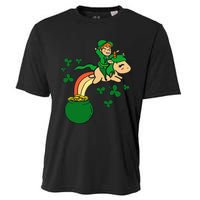 Unicorn Leprechaun St Patricks Day Cooling Performance Crew T-Shirt