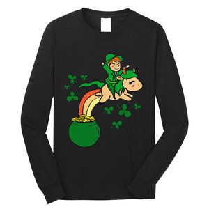 Unicorn Leprechaun St Patricks Day Long Sleeve Shirt