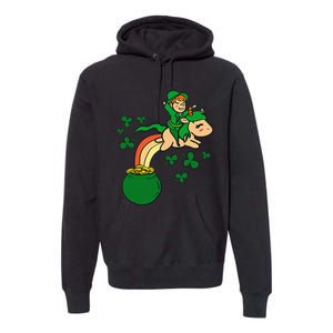 Unicorn Leprechaun St Patricks Day Premium Hoodie