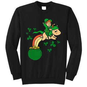 Unicorn Leprechaun St Patricks Day Tall Sweatshirt