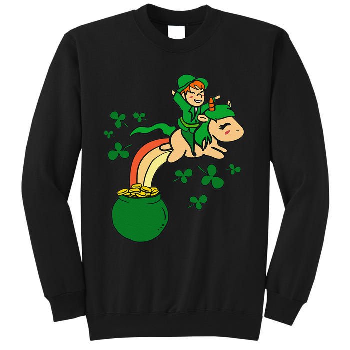 Unicorn Leprechaun St Patricks Day Tall Sweatshirt