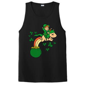 Unicorn Leprechaun St Patricks Day PosiCharge Competitor Tank