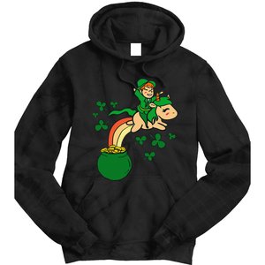 Unicorn Leprechaun St Patricks Day Tie Dye Hoodie