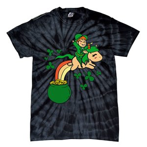 Unicorn Leprechaun St Patricks Day Tie-Dye T-Shirt