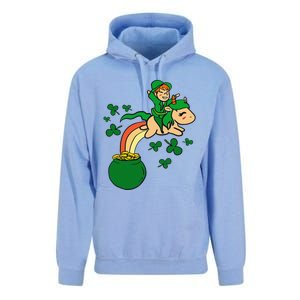 Unicorn Leprechaun St Patricks Day Unisex Surf Hoodie