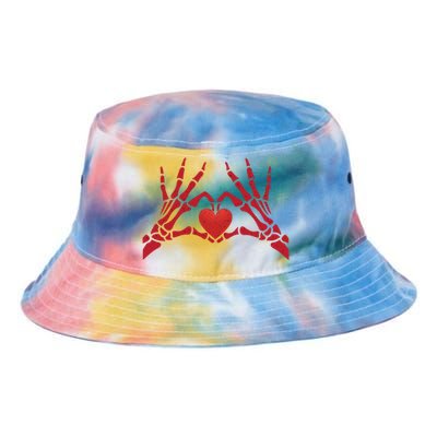 Undying Love Skeleton Hands With Heart Cute Gift Tie Dye Newport Bucket Hat