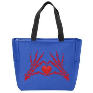 Undying Love Skeleton Hands With Heart Cute Gift Zip Tote Bag