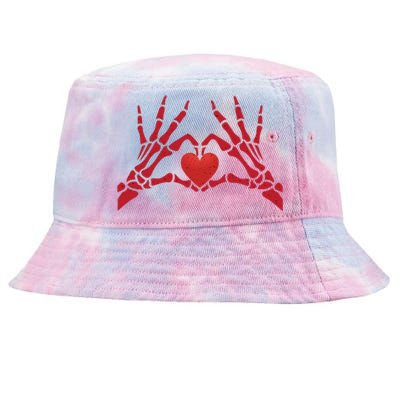 Undying Love Skeleton Hands With Heart Cute Gift Tie-Dyed Bucket Hat