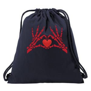 Undying Love Skeleton Hands With Heart Cute Gift Drawstring Bag