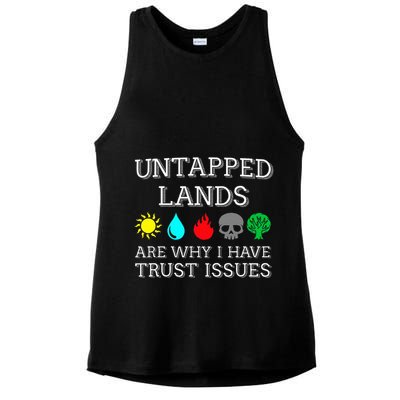 Untapped Lands Trust Issues Funny Magic Geek Tcg Ladies PosiCharge Tri-Blend Wicking Tank