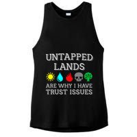 Untapped Lands Trust Issues Funny Magic Geek Tcg Ladies PosiCharge Tri-Blend Wicking Tank