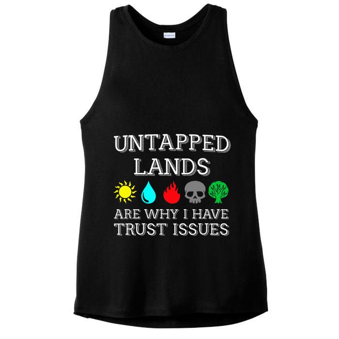 Untapped Lands Trust Issues Funny Magic Geek Tcg Ladies PosiCharge Tri-Blend Wicking Tank