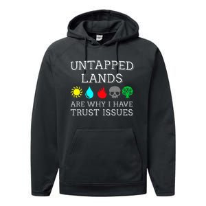 Untapped Lands Trust Issues Funny Magic Geek Tcg Performance Fleece Hoodie