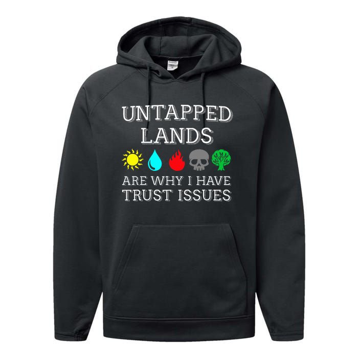 Untapped Lands Trust Issues Funny Magic Geek Tcg Performance Fleece Hoodie