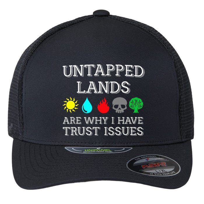 Untapped Lands Trust Issues Funny Magic Geek Tcg Flexfit Unipanel Trucker Cap