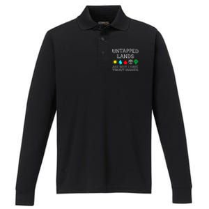 Untapped Lands Trust Issues Funny Magic Geek Tcg Performance Long Sleeve Polo