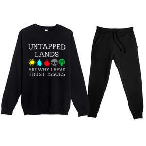 Untapped Lands Trust Issues Funny Magic Geek Tcg Premium Crewneck Sweatsuit Set