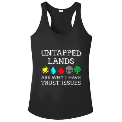 Untapped Lands Trust Issues Funny Magic Geek Tcg Ladies PosiCharge Competitor Racerback Tank