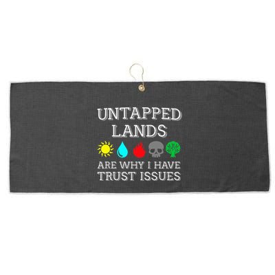 Untapped Lands Trust Issues Funny Magic Geek Tcg Large Microfiber Waffle Golf Towel