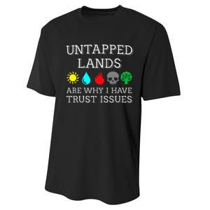 Untapped Lands Trust Issues Funny Magic Geek Tcg Performance Sprint T-Shirt