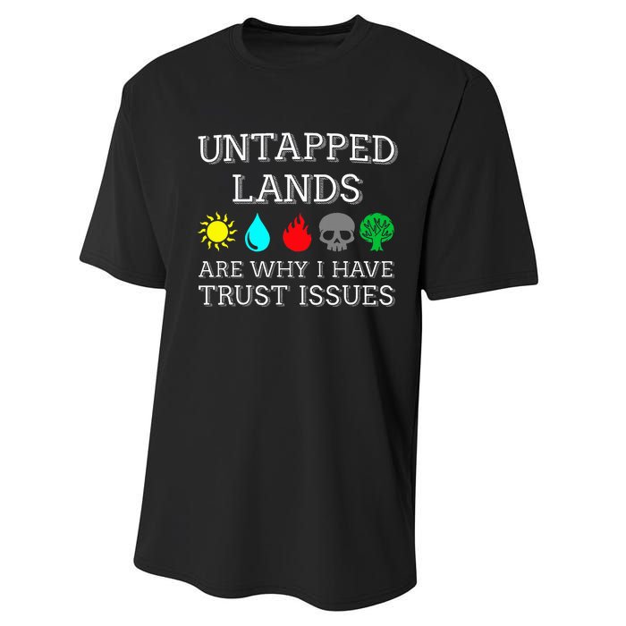 Untapped Lands Trust Issues Funny Magic Geek Tcg Performance Sprint T-Shirt