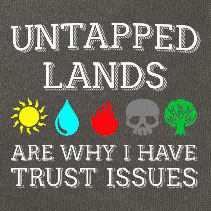 Untapped Lands Trust Issues Funny Magic Geek Tcg Cotton Canvas Backpack