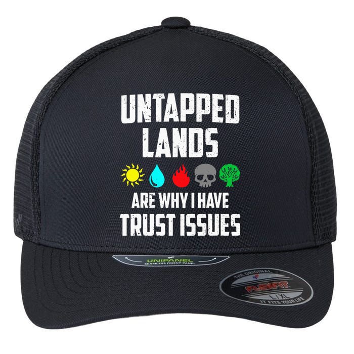 Untapped Lands Trust Issues Funny Magic Geek TCG Flexfit Unipanel Trucker Cap