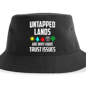 Untapped Lands Trust Issues Funny Magic Geek TCG Sustainable Bucket Hat