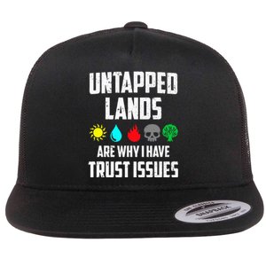 Untapped Lands Trust Issues Funny Magic Geek TCG Flat Bill Trucker Hat